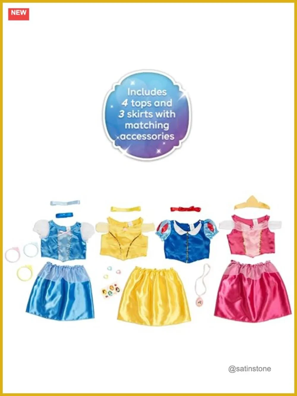 Disney Princess Deluxe 21-Piece Dress Up Trunk Costume Set Girls 4-6x